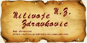 Milivoje Zdravković vizit kartica